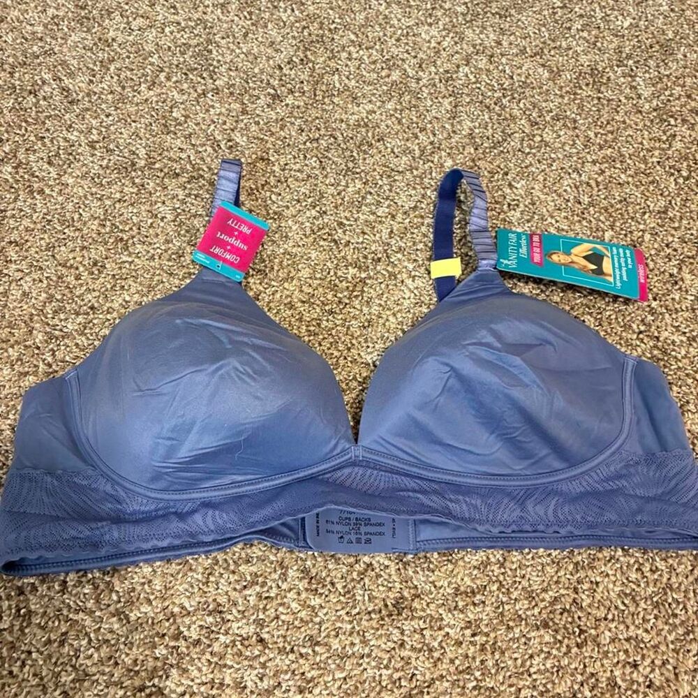 Vanity-fair Women's Blue and Purple Bra